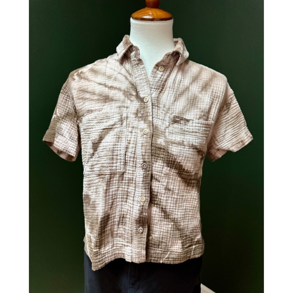Madewell Tie Dye Gauze Button Down Short Sleeve Shirt Size XXS